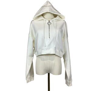 Party Casual Zip Up Drawstring Cropped Hooded Jacket
